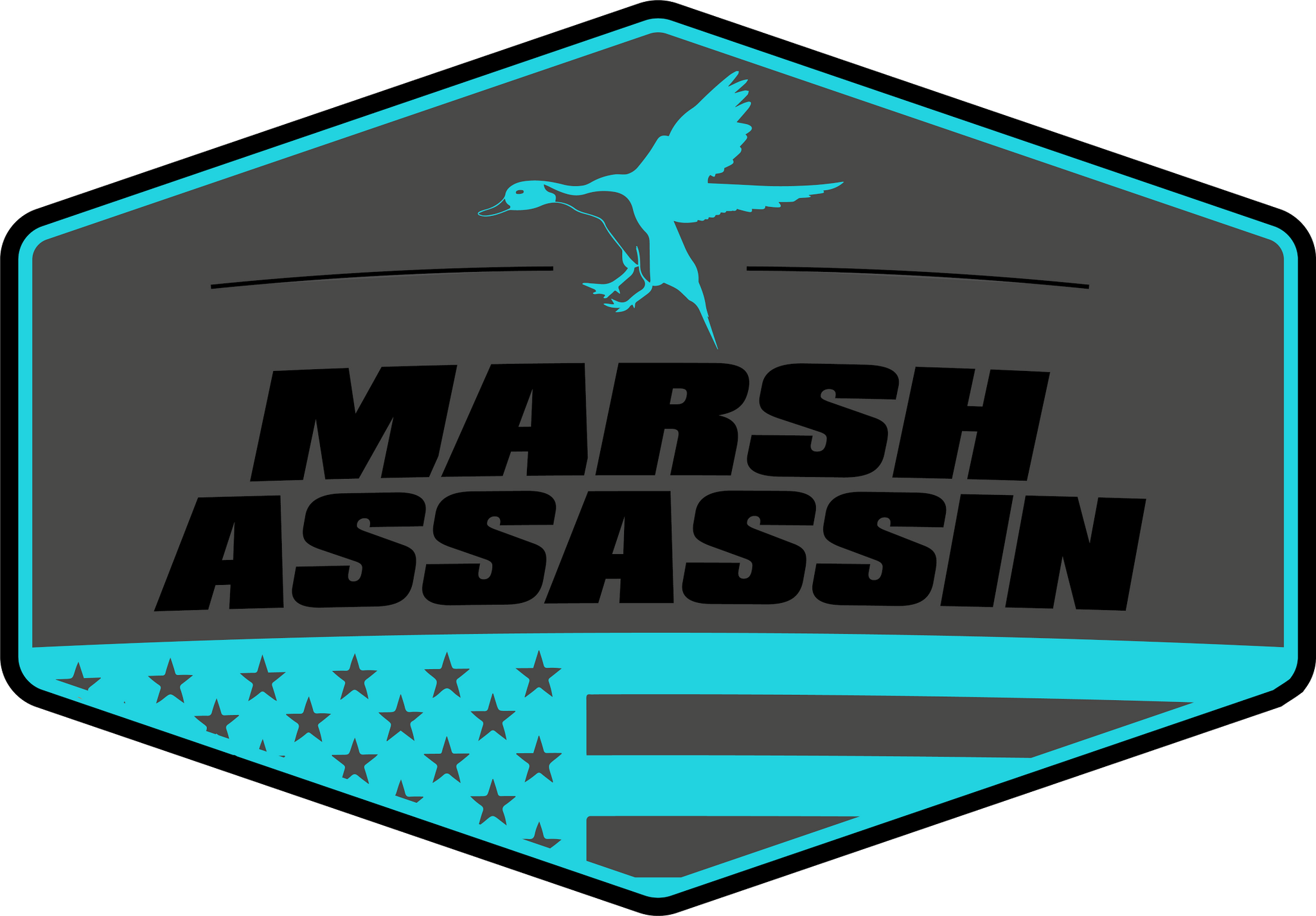 6” Blue/Grey/Black Decal