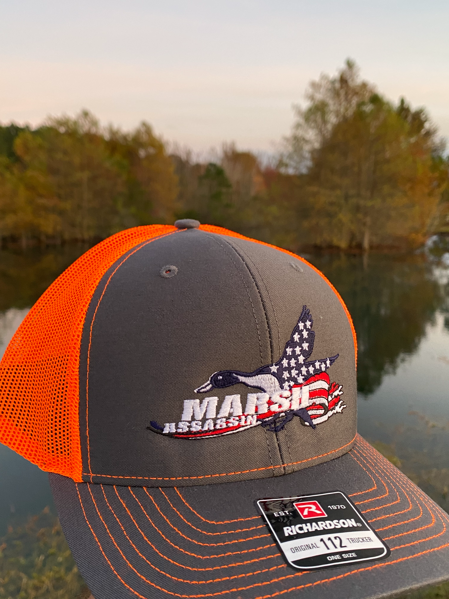 Orange/Grey American Snapback