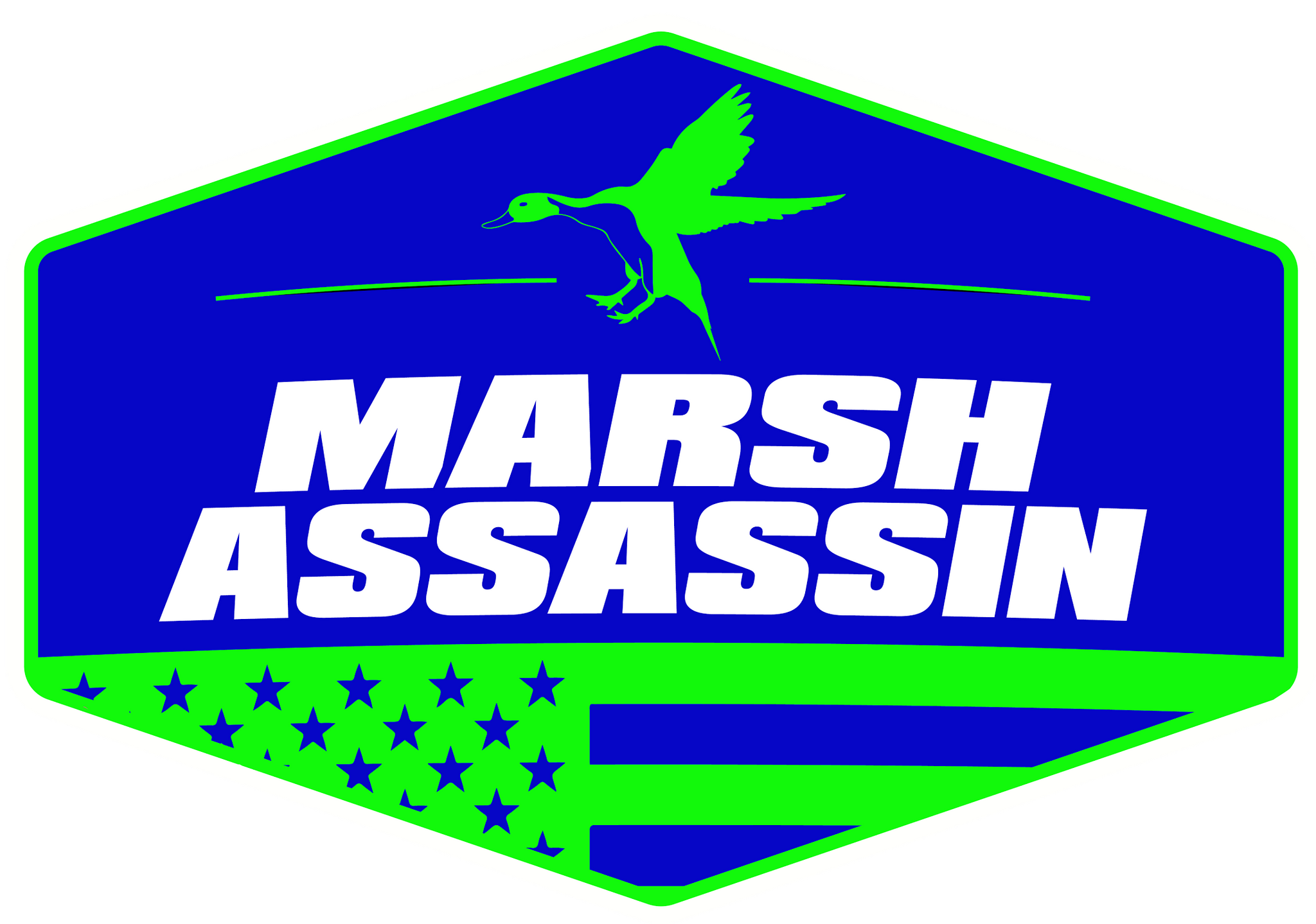 6” Blue/Green/White Decal