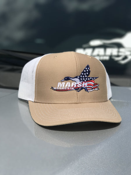 Khaki/White American SnapBack