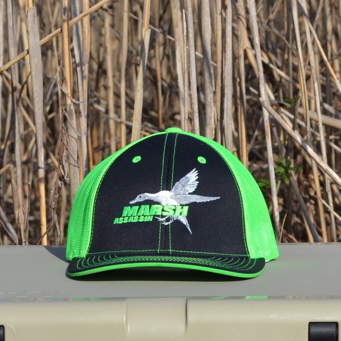 Black/Neon Green FlexFit