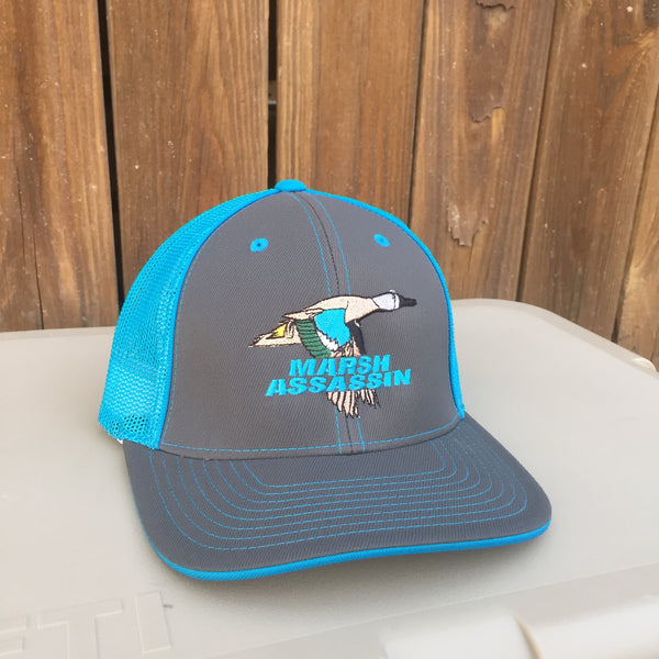 Grey/Neon Blue Teal FlexFit