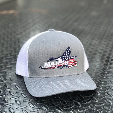 Heather Grey/White American SnapBack