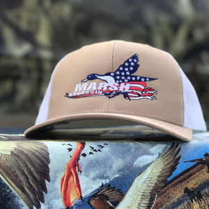 Khaki/White American SnapBack