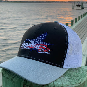 Black/Heather Grey/White American SnapBack